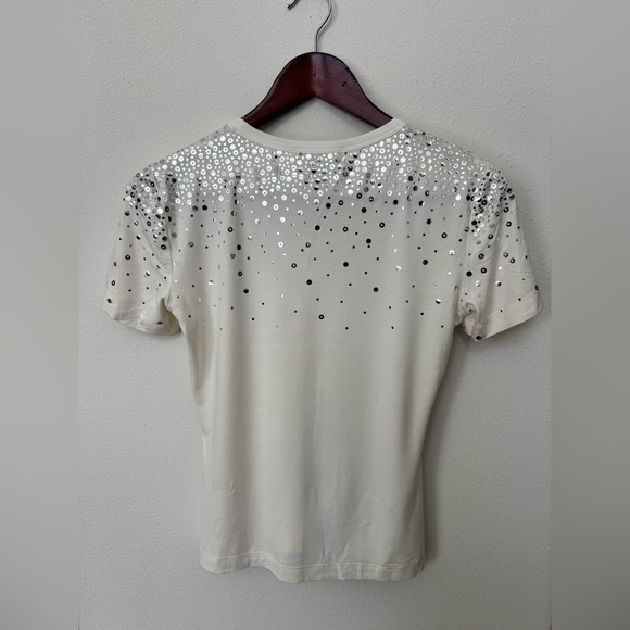 NWT SoCa by St John v-neck t-shirt with sequins Size P - Picture 2 of 8